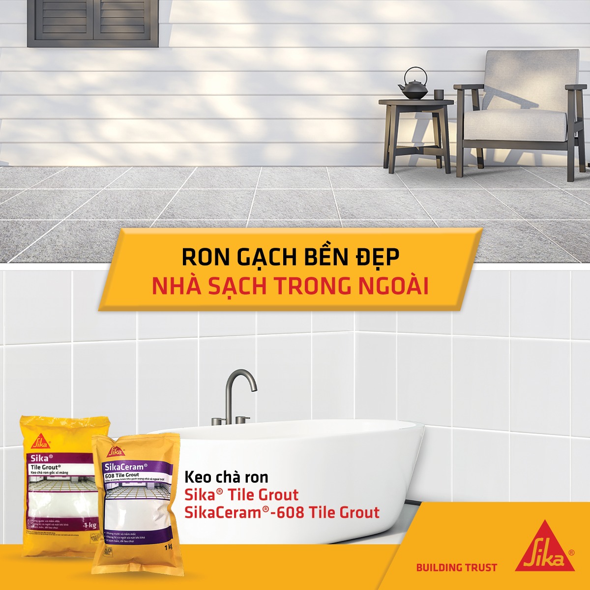 keo cha ron sika tile grout 680