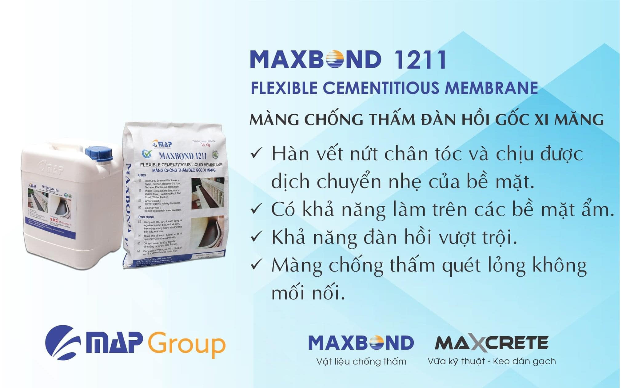maxbond 1211 chong tham dan hoi goc xi mang
